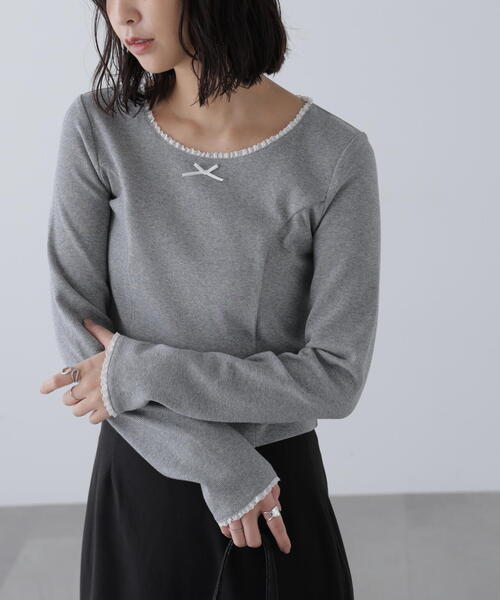 FREE'S MART（フリーズマート）の「◆コンパクトフリルカットソー（Tシャツ/カットソー・レディース・ブラック/グレー/ホワイト・FREE）」の14枚目の写真