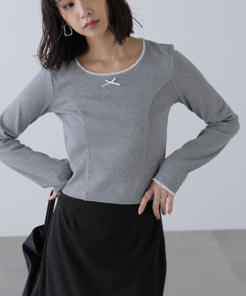 FREE'S MART（フリーズマート）の「◆コンパクトフリルカットソー（Tシャツ/カットソー・レディース・ブラック/グレー/ホワイト・FREE）」の15枚目の写真