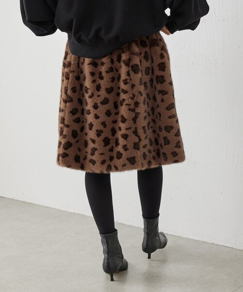 BEARDSLEY（ビアズリー）の「《15 quinze》レオパードファースカート（スカート・レディース・ブラウン・FREE）」の4枚目の写真
