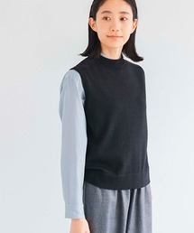 ウォッシャブルウールパッチベスト