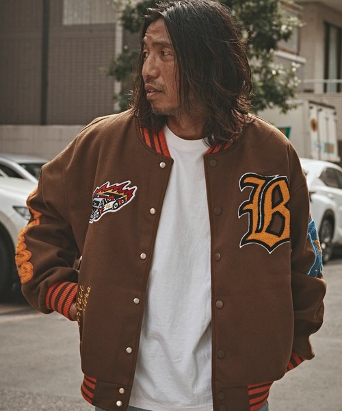 セール】フェイクメルトン サガラワッペンスタジャン（スタジャン