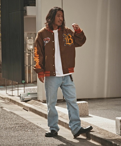 セール】フェイクメルトン サガラワッペンスタジャン（スタジャン