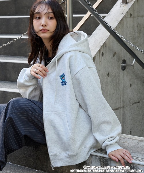 ANGEL BLUE】別注 エンジェルブルー グラフィック刺繍ジップアップ