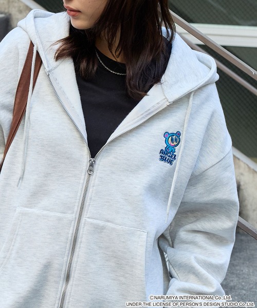 ANGEL BLUE】別注 エンジェルブルー グラフィック刺繍ジップアップ