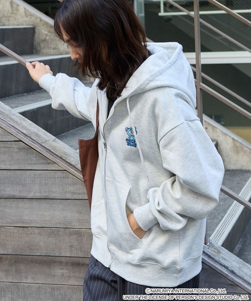 ANGEL BLUE】別注 エンジェルブルー グラフィック刺繍ジップアップ