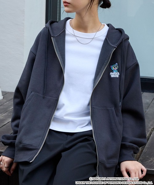 ANGEL BLUE】別注 エンジェルブルー グラフィック刺繍ジップアップ