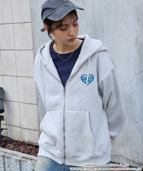 ANGEL BLUE】別注 エンジェルブルー グラフィック刺繍ジップアップ