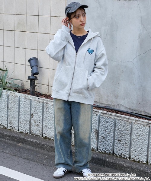 ANGEL BLUE】別注 エンジェルブルー グラフィック刺繍ジップアップ