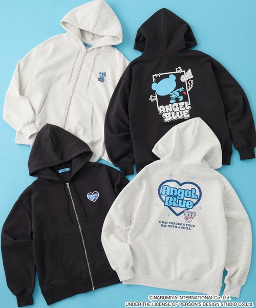 ANGEL BLUE】別注 エンジェルブルー グラフィック刺繍ジップアップ