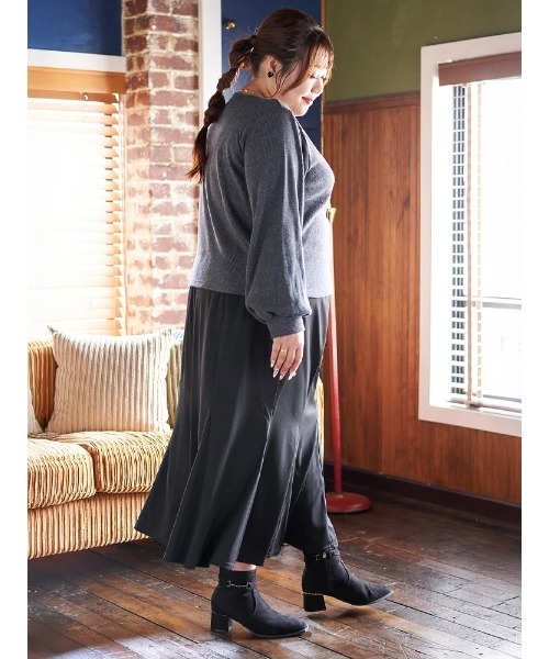 Re-J&SUPURE(リジェイアンドスプル)の「【大きいサイズ】【Kannaコラボ】リブレースアッププルオーバー(Tシャツ/カットソー・レディース・ダークグレー/ブラック・XX-LARGE/XXX-LARGE/XXXX-LARGE)」の18枚目の写真
