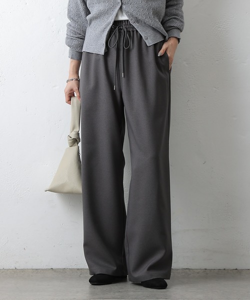 セール】ウールライクイージーワイドパンツ（スラックス）｜COLONY