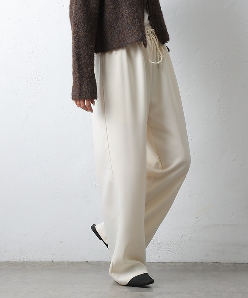 セール】ウールライクイージーワイドパンツ（スラックス）｜COLONY