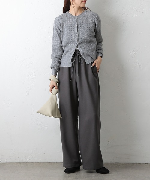 COLONY 2139（コロニートゥーワンスリーナイン）の「ウールライクイージーワイドパンツ（スラックス・レディース・ブラック/アイボリー/チャコールグレー・MEDIUM/SMALL）」の19枚目の写真