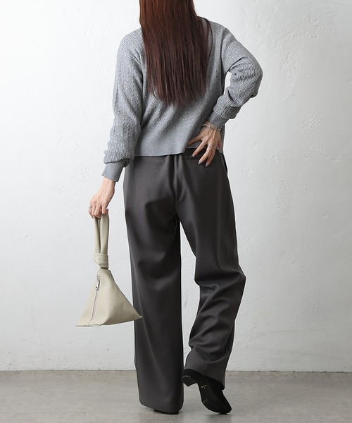 COLONY 2139（コロニートゥーワンスリーナイン）の「ウールライクイージーワイドパンツ（スラックス・レディース・ブラック/アイボリー/チャコールグレー・MEDIUM/SMALL）」の21枚目の写真