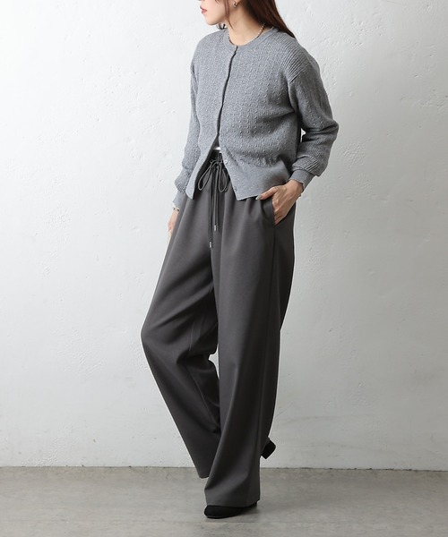 COLONY 2139（コロニートゥーワンスリーナイン）の「ウールライクイージーワイドパンツ（スラックス・レディース・ブラック/アイボリー/チャコールグレー・MEDIUM/SMALL）」の22枚目の写真