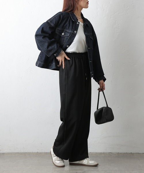 COLONY 2139（コロニートゥーワンスリーナイン）の「ウールライクイージーワイドパンツ（スラックス・レディース・ブラック/アイボリー/チャコールグレー・MEDIUM/SMALL）」の12枚目の写真