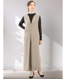 m.f.editorial（エムエフエディトリアル）の「【ストレッチ ウォッシャブル】m.f.エディトリアル レディース ウーリッシュ サロペット(セットアップ可能)（サロペット/オーバーオール・レディース）」