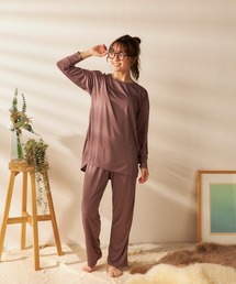 OP/RUSTY（オーピー/ラスティー）の「【ノーブランド】レディースルームウェア上下セット　長袖パジャマ　セットアップ　ペットの毛がつきにくい　静電気防止加工　部屋着（ルームウェア/パジャマ）」