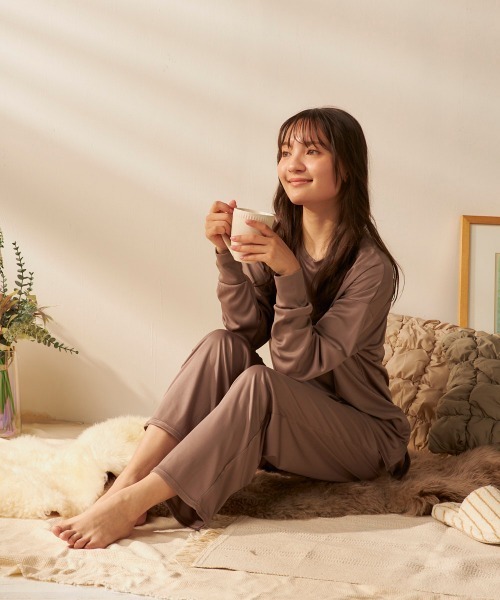 セール】【ノーブランド】レディースルームウェア上下セット 長袖