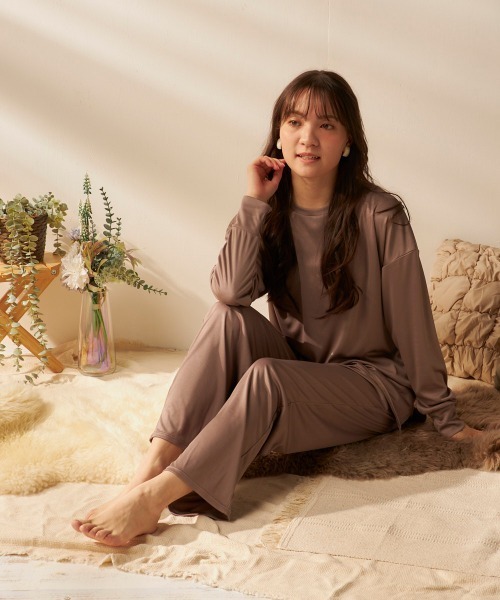 セール】【ノーブランド】レディースルームウェア上下セット 長袖