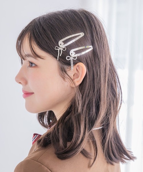 repipi armario（レピピ アルマリオ）の「【2個SET】リボンパッチンピン（ヘアピン・キッズ・ブラック/シルバー・ONESIZE）」の3枚目の写真