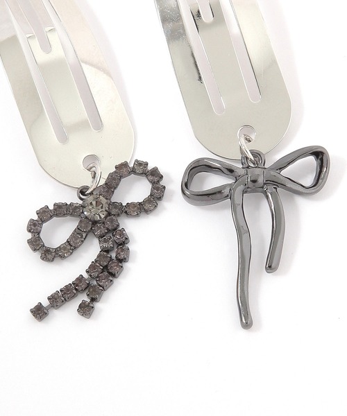 repipi armario（レピピ アルマリオ）の「【2個SET】リボンパッチンピン（ヘアピン・キッズ・ブラック/シルバー・ONESIZE）」の7枚目の写真