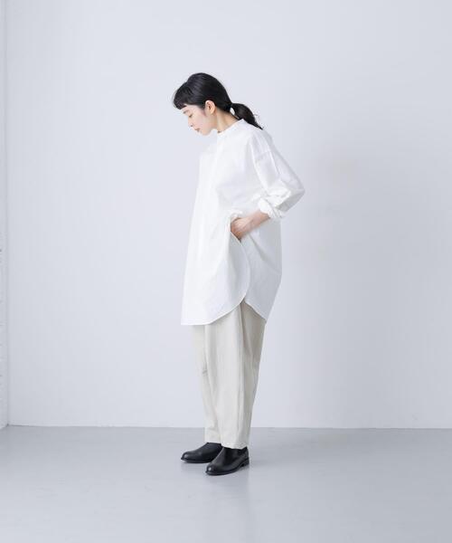 かぐれ（カグレ）の「Cotton tunic shirts（シャツ/ブラウス・レディース・ライトグレー/オフホワイト・FREE）」の6枚目の写真