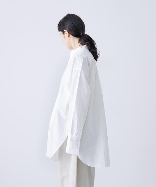 かぐれ（カグレ）の「Cotton tunic shirts（シャツ/ブラウス・レディース・ライトグレー/オフホワイト・FREE）」の10枚目の写真