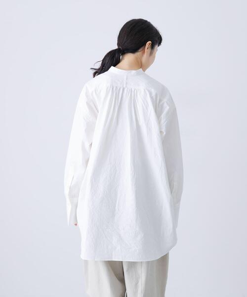 かぐれ（カグレ）の「Cotton tunic shirts（シャツ/ブラウス・レディース・ライトグレー/オフホワイト・FREE）」の11枚目の写真