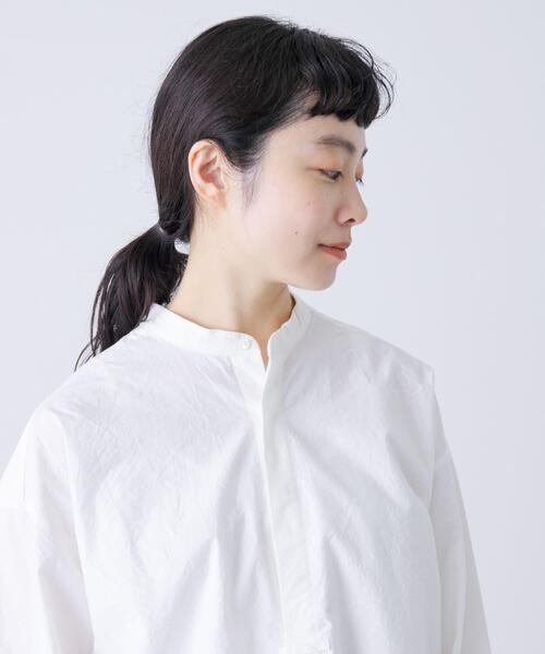かぐれ（カグレ）の「Cotton tunic shirts（シャツ/ブラウス・レディース・ライトグレー/オフホワイト・FREE）」の12枚目の写真