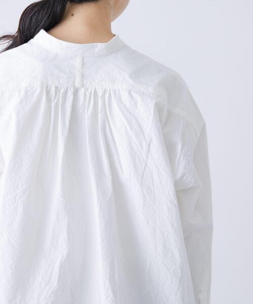 かぐれ（カグレ）の「Cotton tunic shirts（シャツ/ブラウス・レディース・ライトグレー/オフホワイト・FREE）」の14枚目の写真