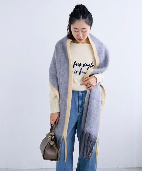 le.coeur blanc（ルクールブラン）の「《WEB限定アイテム》MIXカラーフリンジマフラー（マフラー・レディース・オフホワイト/グレー/ピンク・FREE）」の12枚目の写真