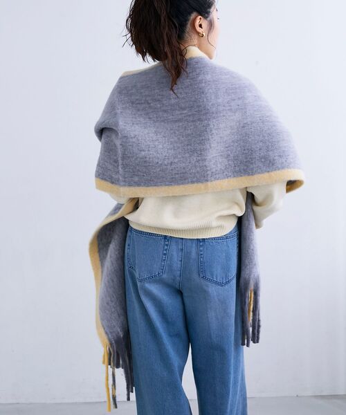 le.coeur blanc（ルクールブラン）の「《WEB限定アイテム》MIXカラーフリンジマフラー（マフラー・レディース・オフホワイト/グレー/ピンク・FREE）」の14枚目の写真