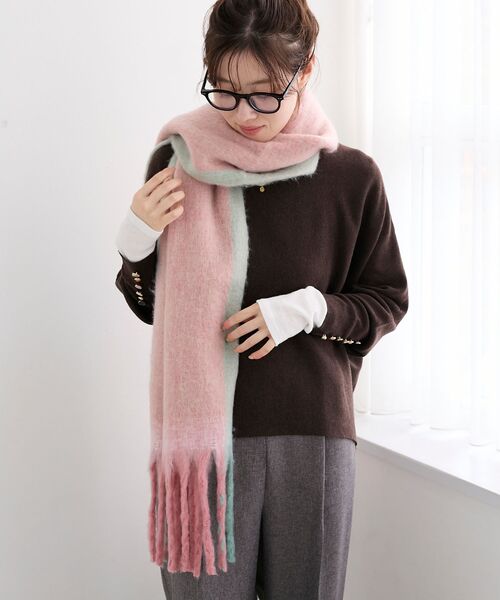 le.coeur blanc（ルクールブラン）の「《WEB限定アイテム》MIXカラーフリンジマフラー（マフラー・レディース・オフホワイト/グレー/ピンク・FREE）」の16枚目の写真