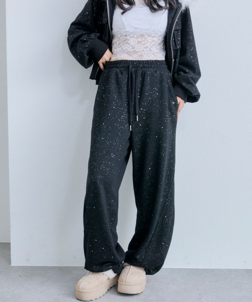 OLIVE des OLIVE（オリーブデオリーブ）の「ファー付きスウェットパンツ（スウェットパンツ・レディース・ブラック/オートミール/その他・FREE）」の5枚目の写真