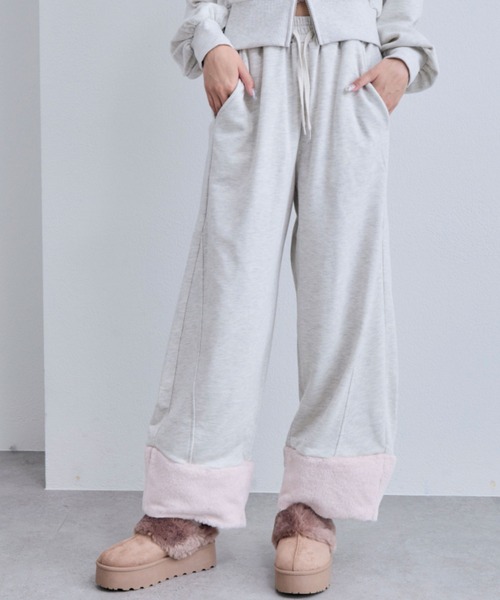 OLIVE des OLIVE（オリーブデオリーブ）の「ファー付きスウェットパンツ（スウェットパンツ・レディース・ブラック/オートミール/その他・FREE）」の10枚目の写真