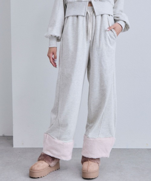 OLIVE des OLIVE（オリーブデオリーブ）の「ファー付きスウェットパンツ（スウェットパンツ・レディース・ブラック/オートミール/その他・FREE）」の11枚目の写真