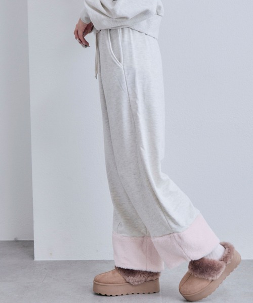 OLIVE des OLIVE（オリーブデオリーブ）の「ファー付きスウェットパンツ（スウェットパンツ・レディース・ブラック/オートミール/その他・FREE）」の12枚目の写真