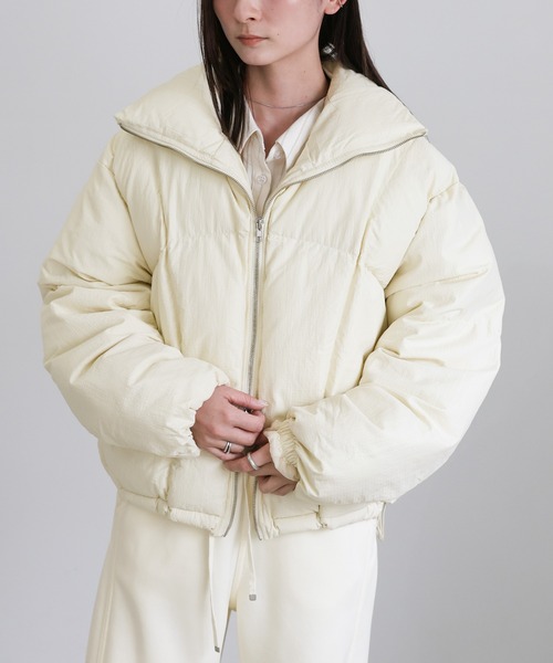 セール】ダブルジップファイバーショートダウン（ダウンジャケット