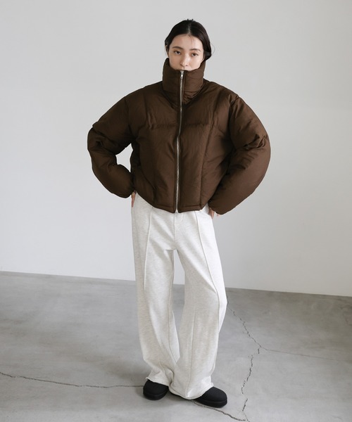 ゼロセッタンタスタジオ　ブラウン ダウンジャケット 新品タグ付き ゼロセッタンタスタジオダウンレザージャケット