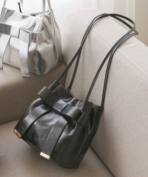 VIS（ビス）の「【復刻/WEB限定】リボンミニトートバッグ（トートバッグ・レディース・シルバー/ブラック・FREE）」の3枚目の写真