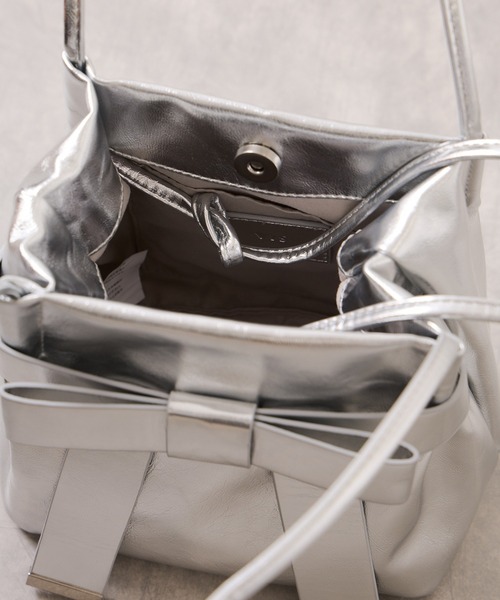 VIS（ビス）の「【復刻/WEB限定】リボンミニトートバッグ（トートバッグ・レディース・シルバー/ブラック・FREE）」の12枚目の写真