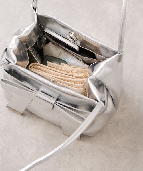 VIS（ビス）の「【復刻/WEB限定】リボンミニトートバッグ（トートバッグ・レディース・シルバー/ブラック・FREE）」の13枚目の写真