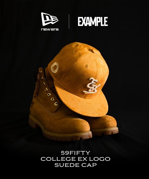 NEW ERA x EXAMPLE 59FIFTY COLLEGE EX LOGO SUEDE CAP（キャップ