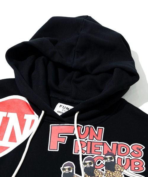 go slow caravan(ゴースローキャラバン)の「MODEM DESIGN/モデムデザイン 裏毛 総柄おじさん パーカー(パーカー・メンズ・ブラック/アイボリー・LARGE/X-LARGE/MEDIUM)」の3枚目の写真