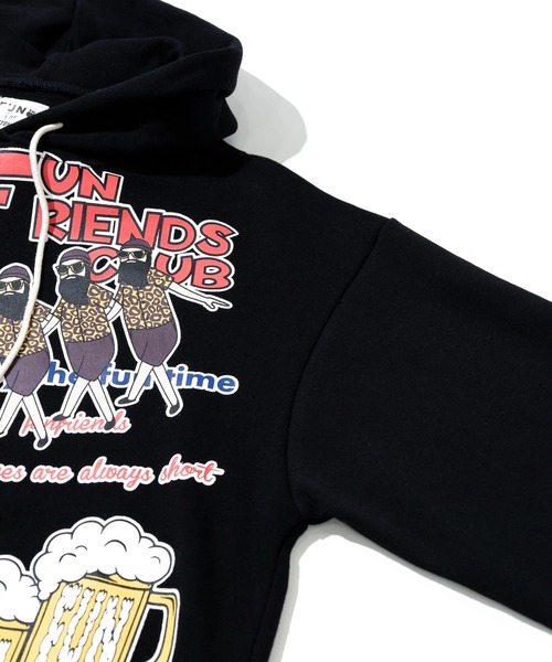 go slow caravan(ゴースローキャラバン)の「MODEM DESIGN/モデムデザイン 裏毛 総柄おじさん パーカー(パーカー・メンズ・ブラック/アイボリー・LARGE/X-LARGE/MEDIUM)」の5枚目の写真