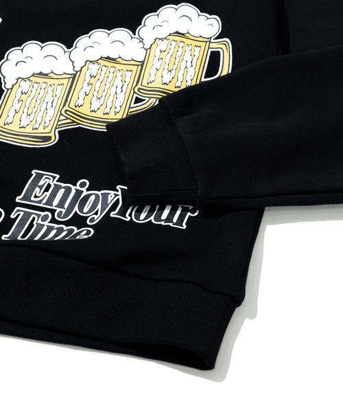 go slow caravan(ゴースローキャラバン)の「MODEM DESIGN/モデムデザイン 裏毛 総柄おじさん パーカー(パーカー・メンズ・ブラック/アイボリー・LARGE/X-LARGE/MEDIUM)」の7枚目の写真