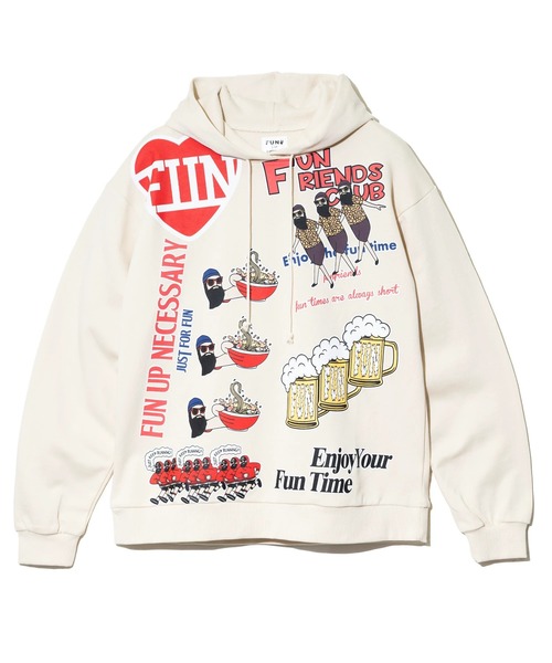 go slow caravan(ゴースローキャラバン)の「MODEM DESIGN/モデムデザイン 裏毛 総柄おじさん パーカー(パーカー・メンズ・ブラック/アイボリー・LARGE/X-LARGE/MEDIUM)」の11枚目の写真