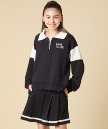 a.v.v（アーヴェヴェ）の「[130-160]【大人気！/ハーフジップトップス/プリーツキュロット】切り替えトレーナーセットアップ（セットアップ）」