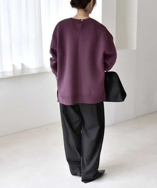 quaranciel(カランシエル)の「quaranciel:〈洗濯機可能〉ウォーム タック バレル イージー パンツ(その他パンツ・レディース・チャコールグレー/ブラック・36/40/38)」の10枚目の写真